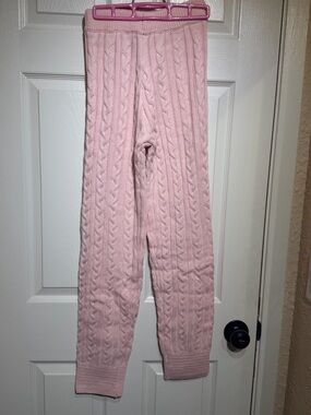 Fashion Nova Blush "Meet me half way" Cable-Knit Joggers